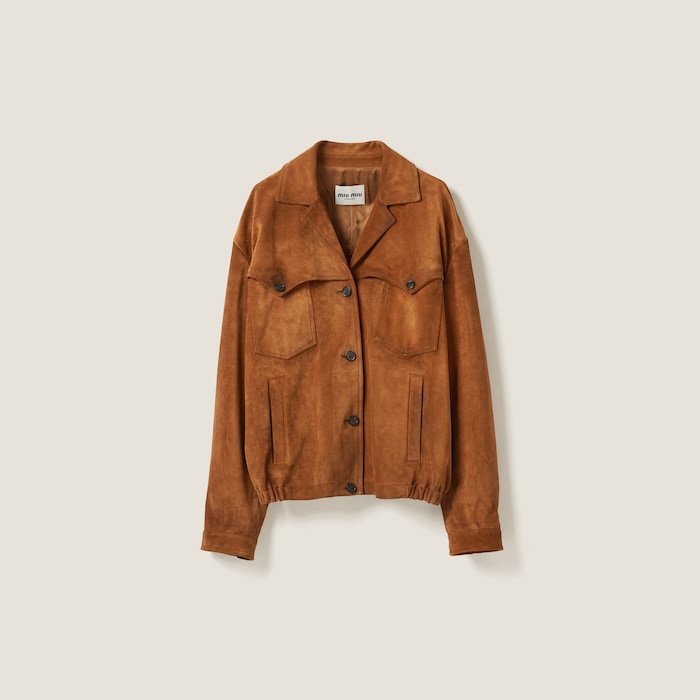 Cinnamon Suede Jacket | Miu Miu