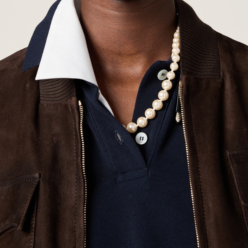 Suede nappa leather jacket