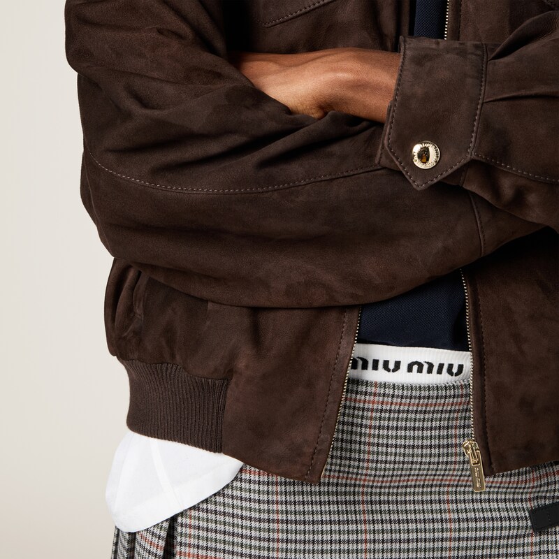 Suede nappa leather jacket