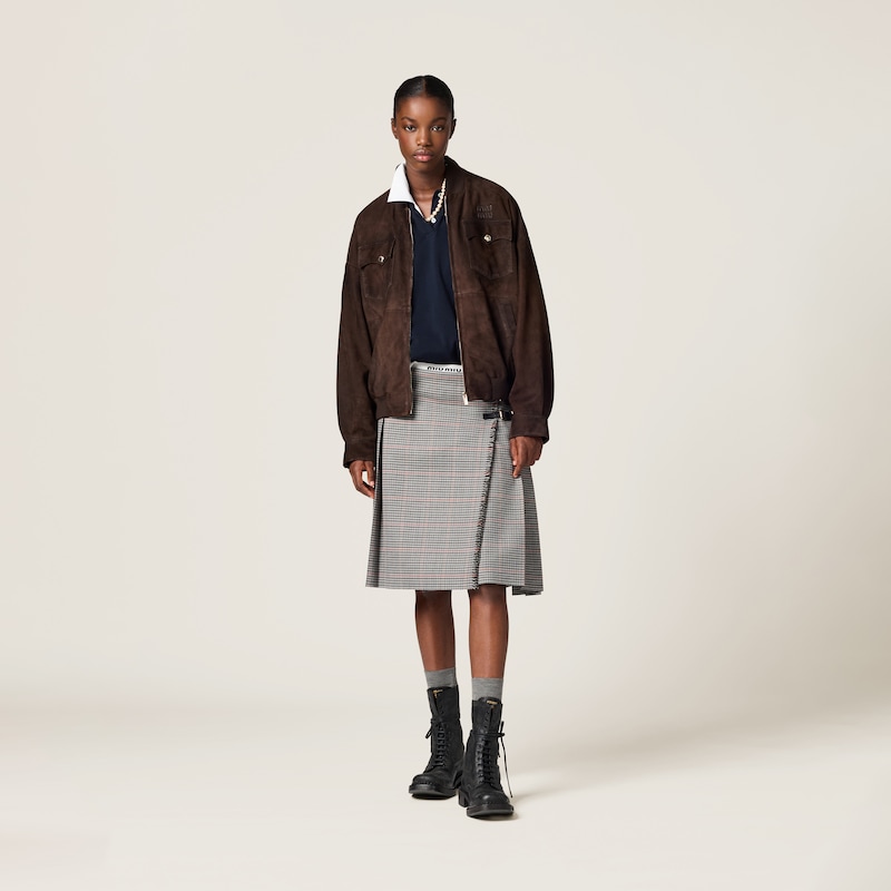 Suede nappa leather jacket