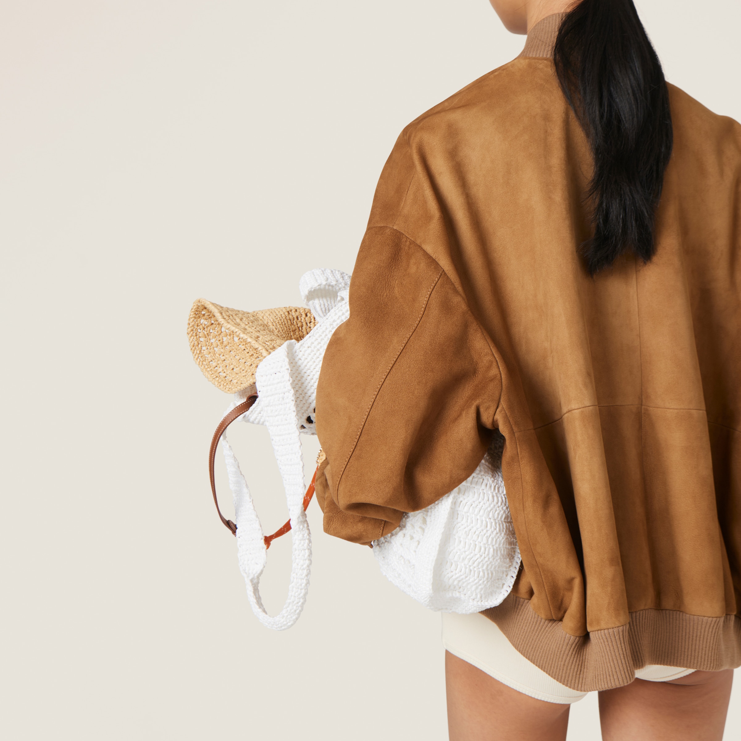 MIU MIU イタリア製 ジャケット ブラウン 総裏 サイズ44*XC2027 Maple Brown Suede Nappa Leather Jacket | Miu Miu