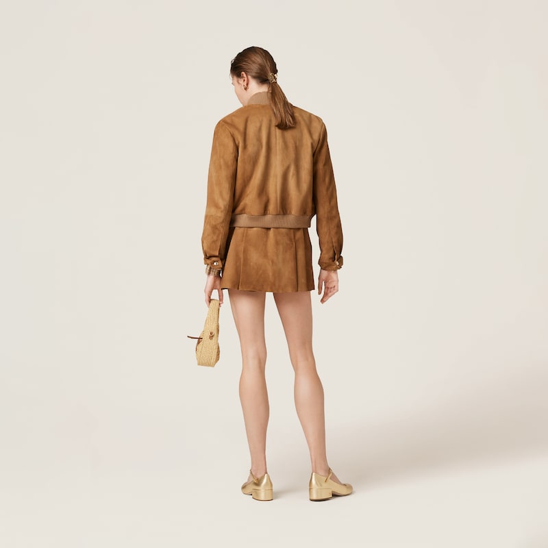 Suede nappa leather jacket