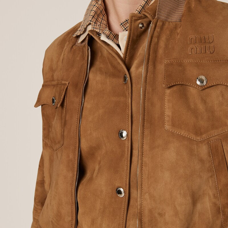 Suede nappa leather jacket