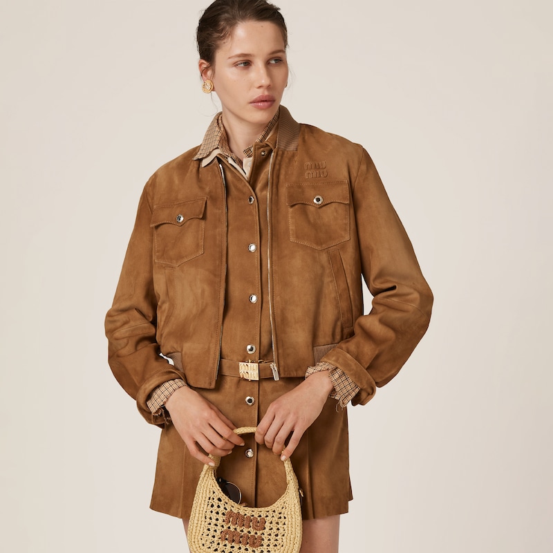 Suede nappa leather jacket