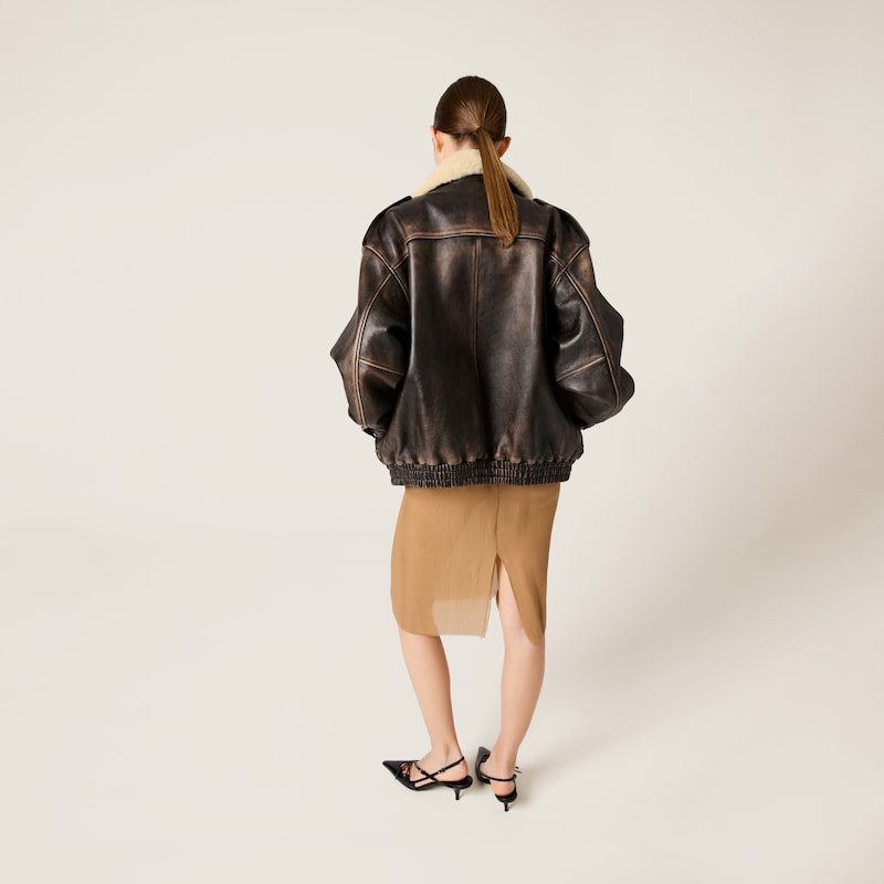 Nappa leather bomber jacket