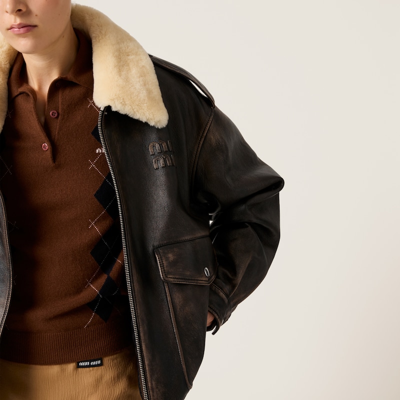 Nappa leather bomber jacket