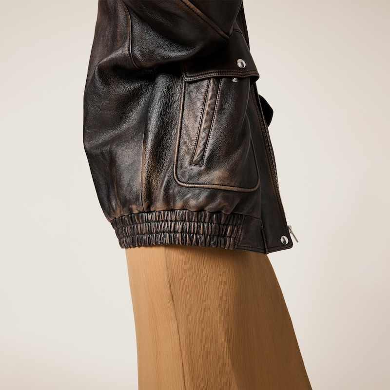 Nappa leather bomber jacket