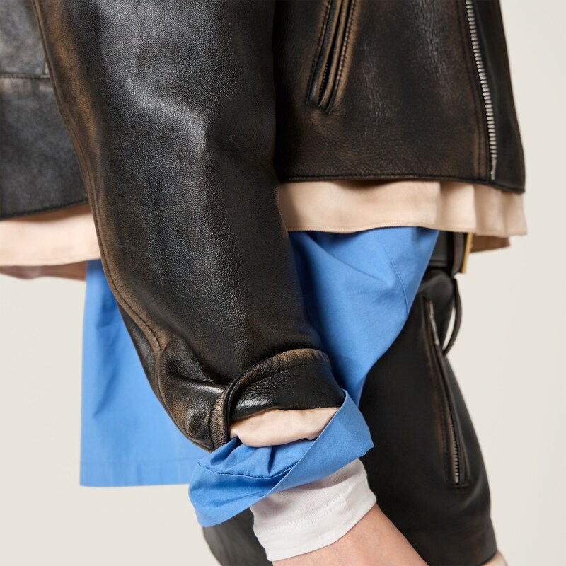 Nappa leather biker jacket