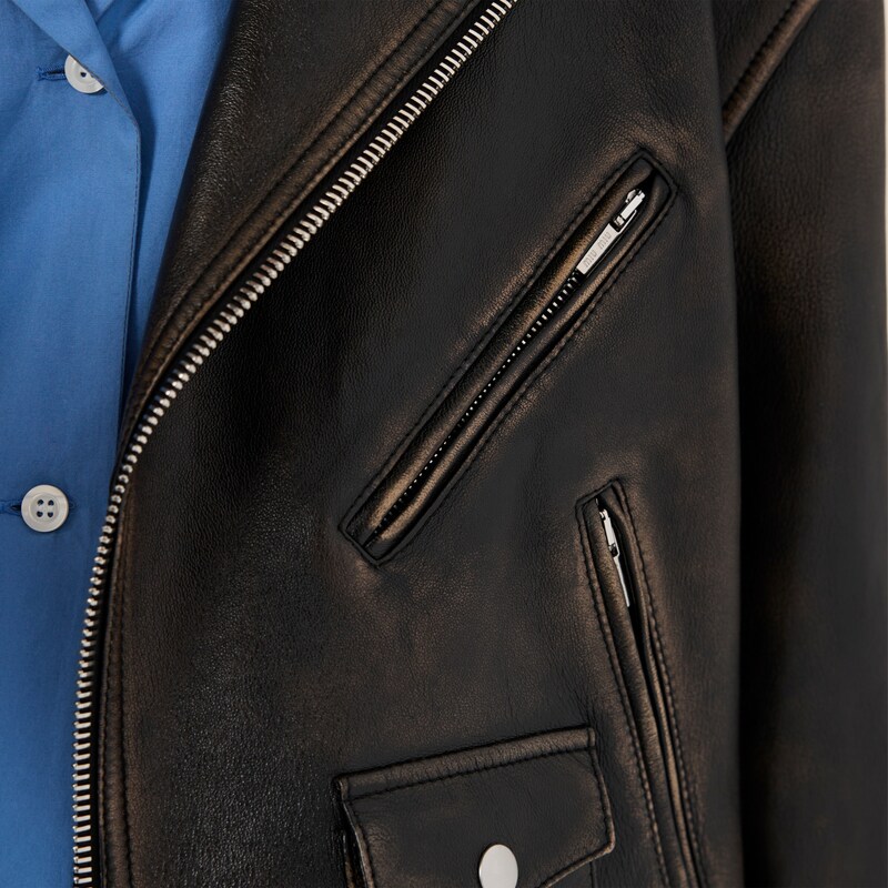Nappa leather biker jacket