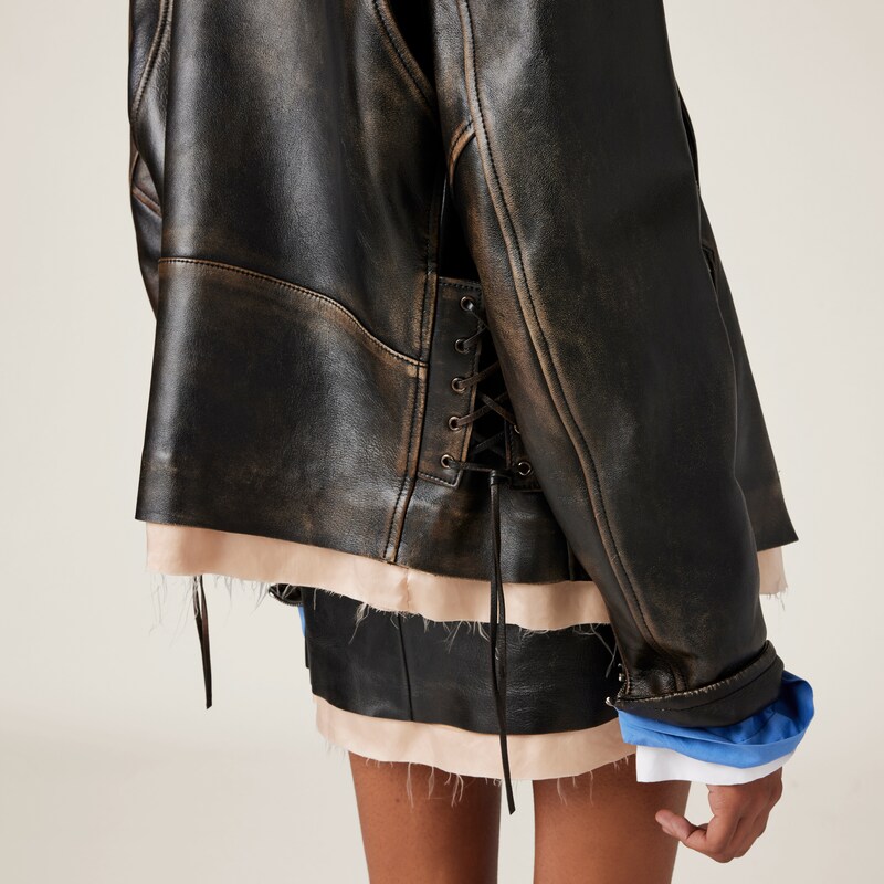 Bikerjacke aus Nappa-Leder