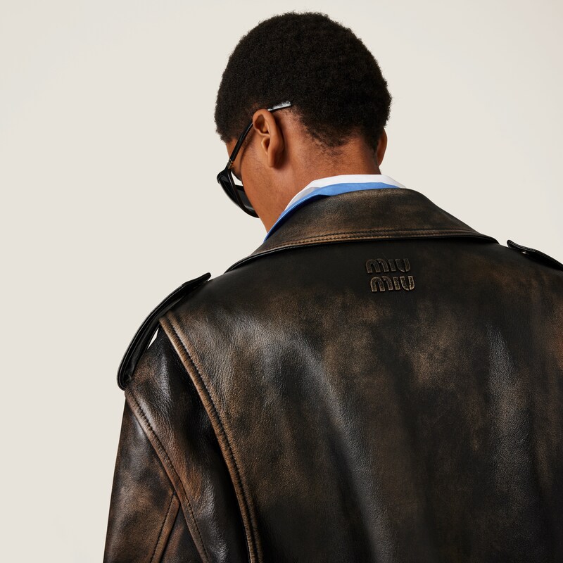 Bikerjacke aus Nappa-Leder