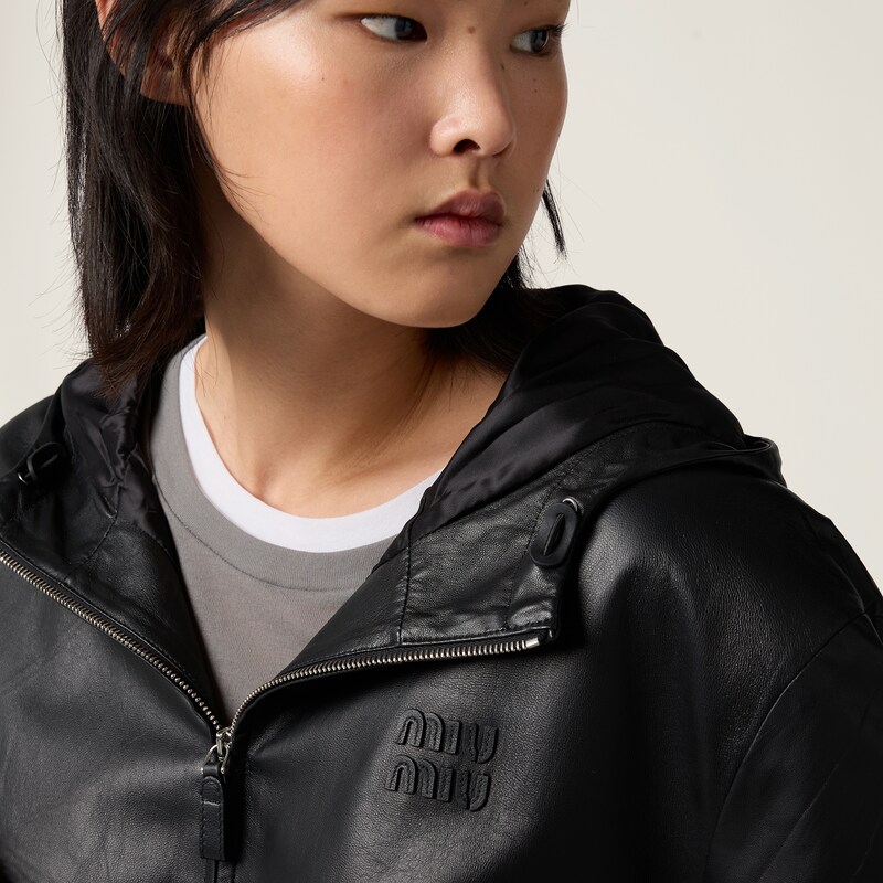 Nappa皮革连帽夹克