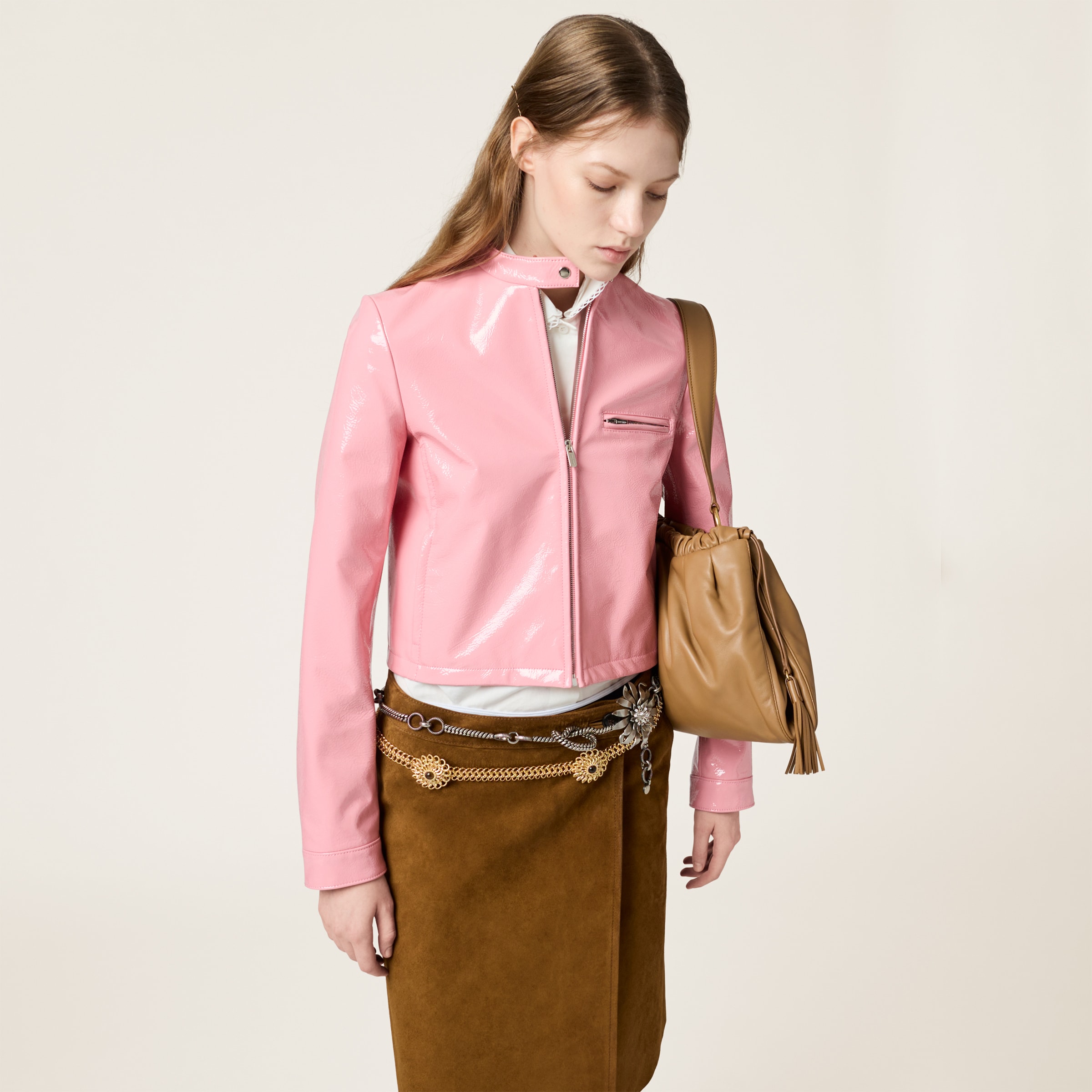 Miu Miu Naplak Jacket In Pink