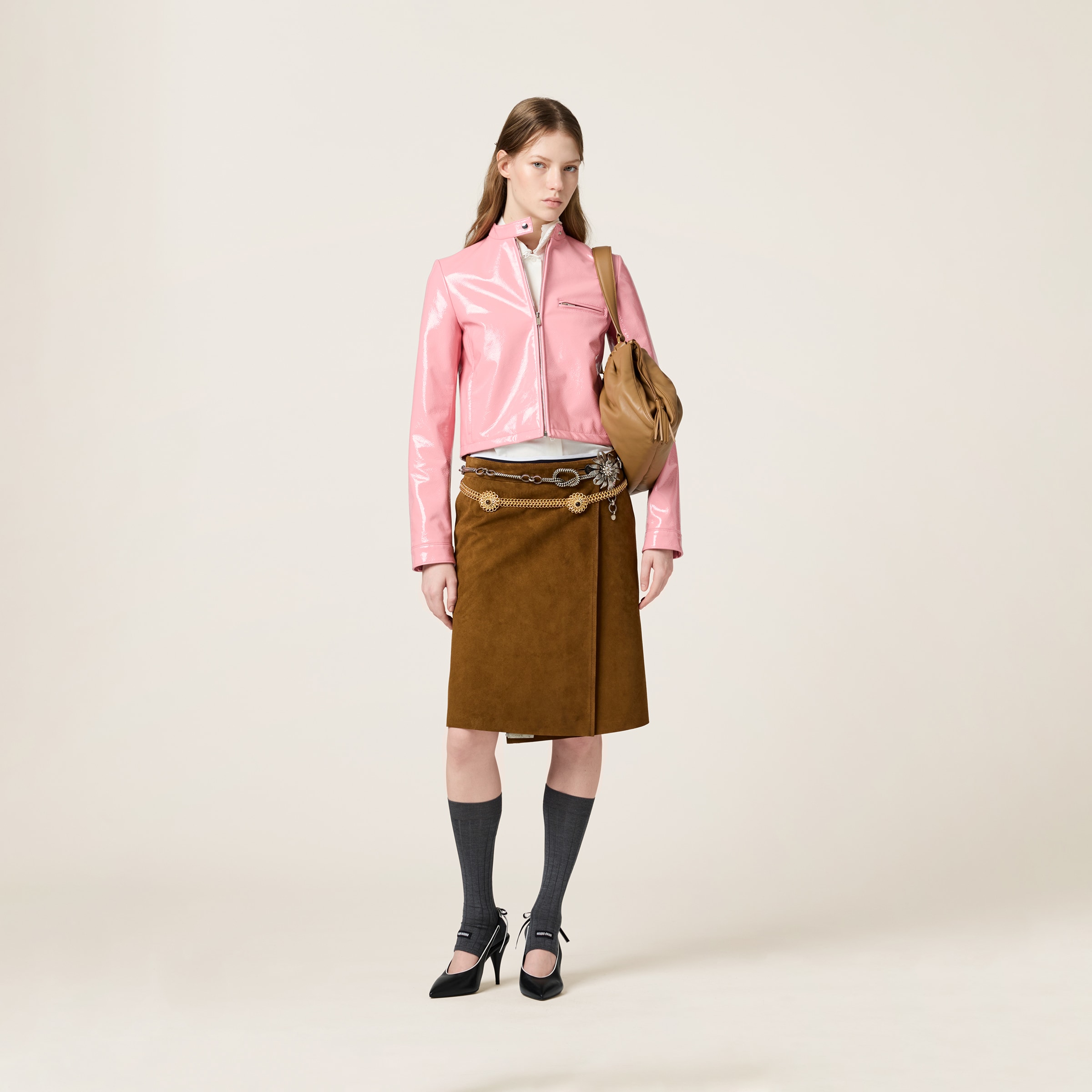 Miu Miu Naplak Jacket In Pink
