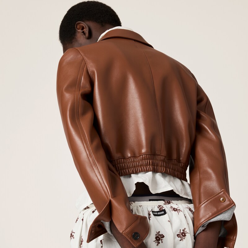 Blouson en cuir nappa plongé