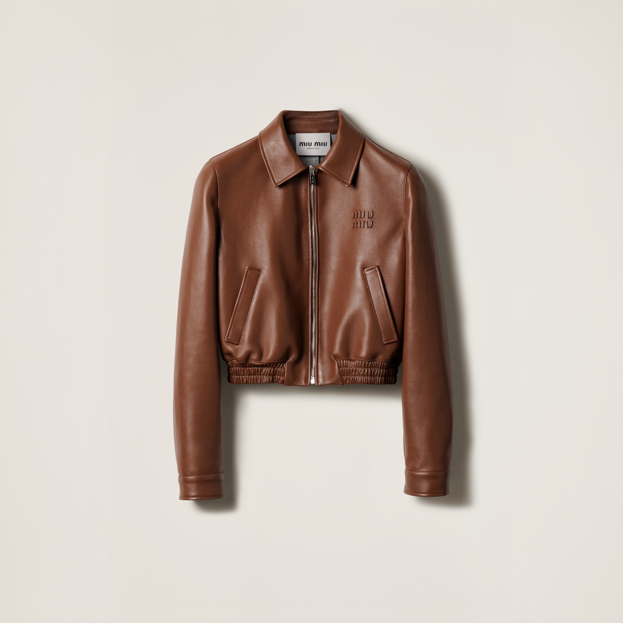 Miu Miu Plongé Nappa Leather Blouson Jacket