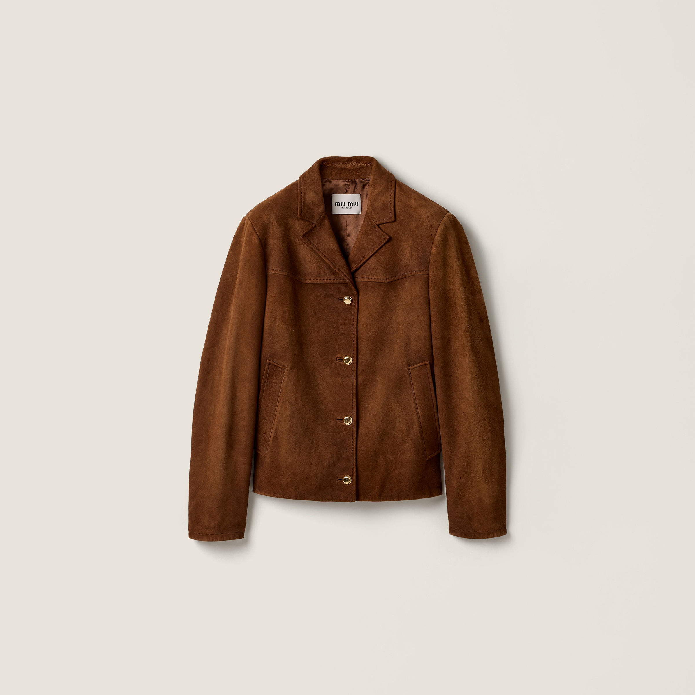 Waxed suede leather blouson jacket