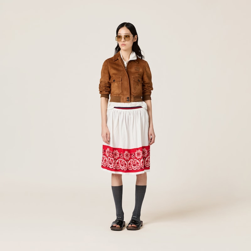 绒面皮革短夹克