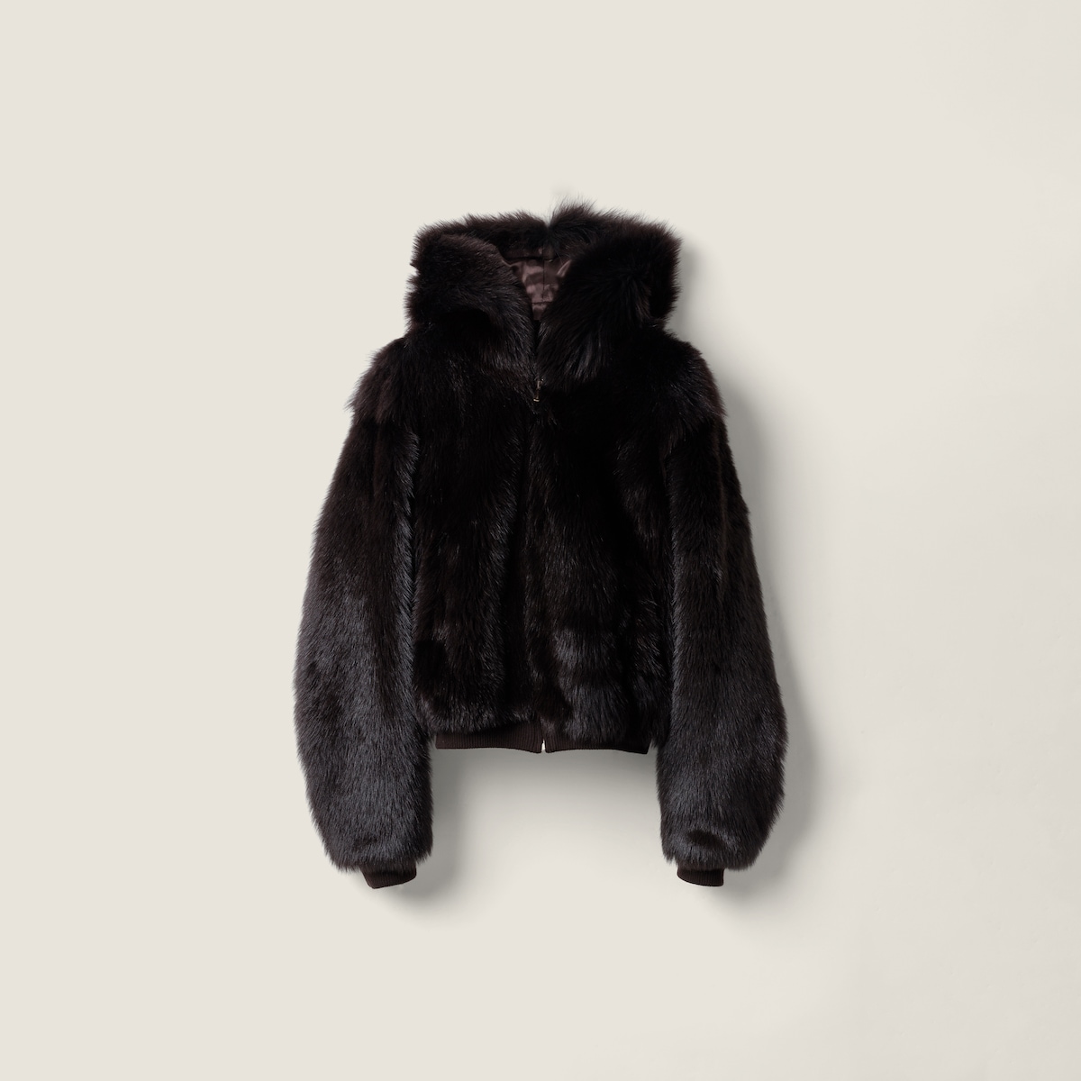 Shearling hoodie jacket