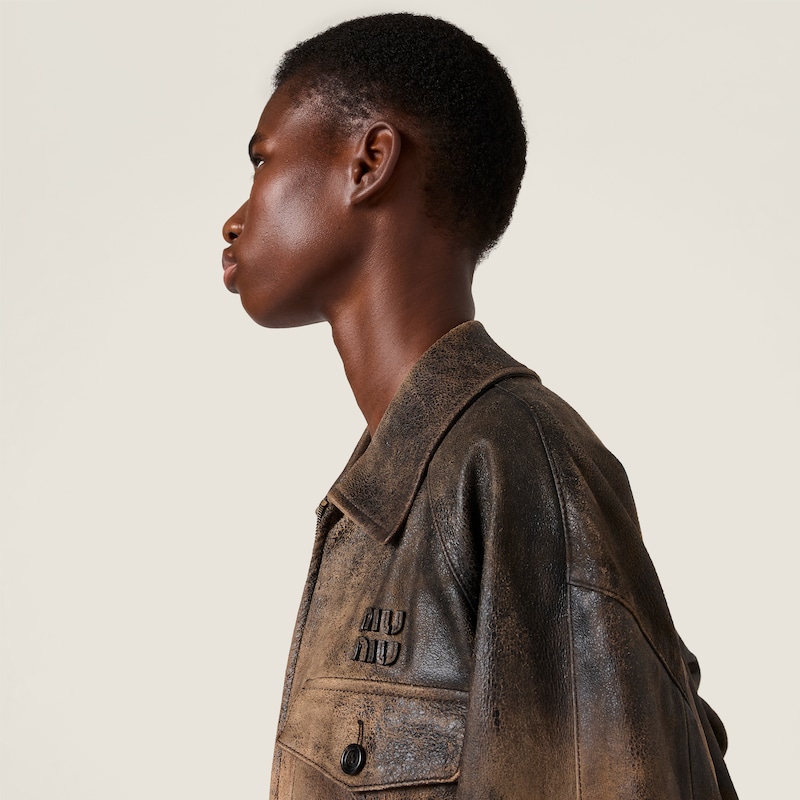 蜡面绒面革夹克