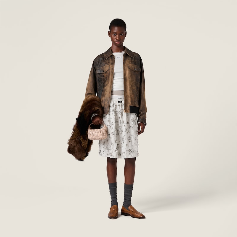 蜡面绒面革夹克