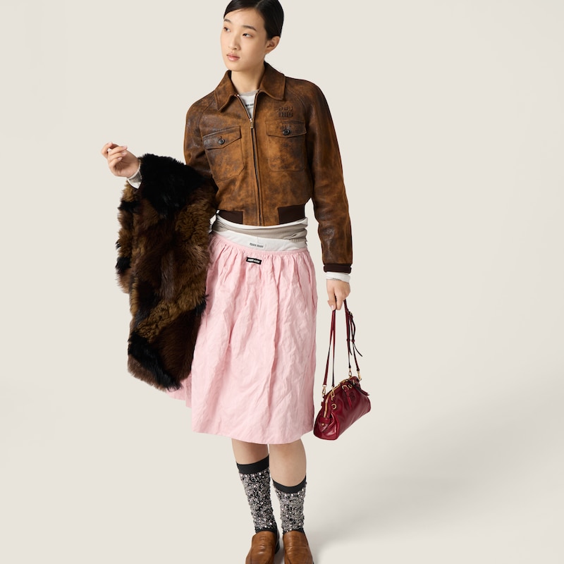 Waxed suede leather jacket