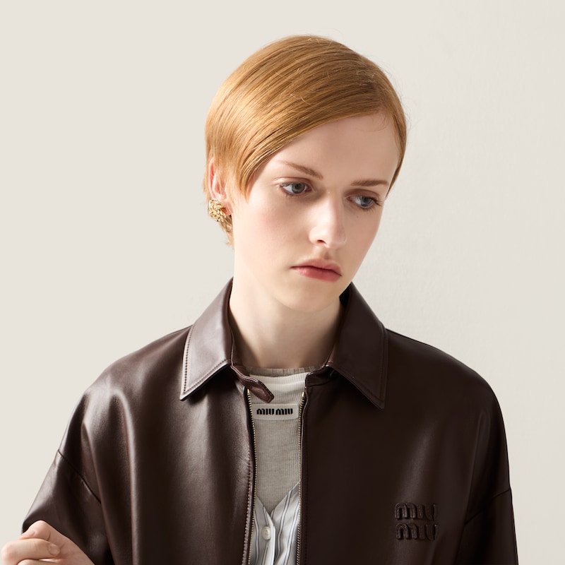 Nappa leather blouson jacket