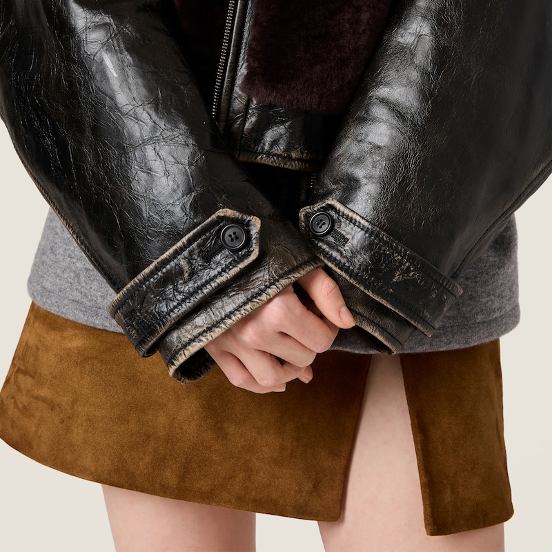 软皮革和羊羔毛夹克