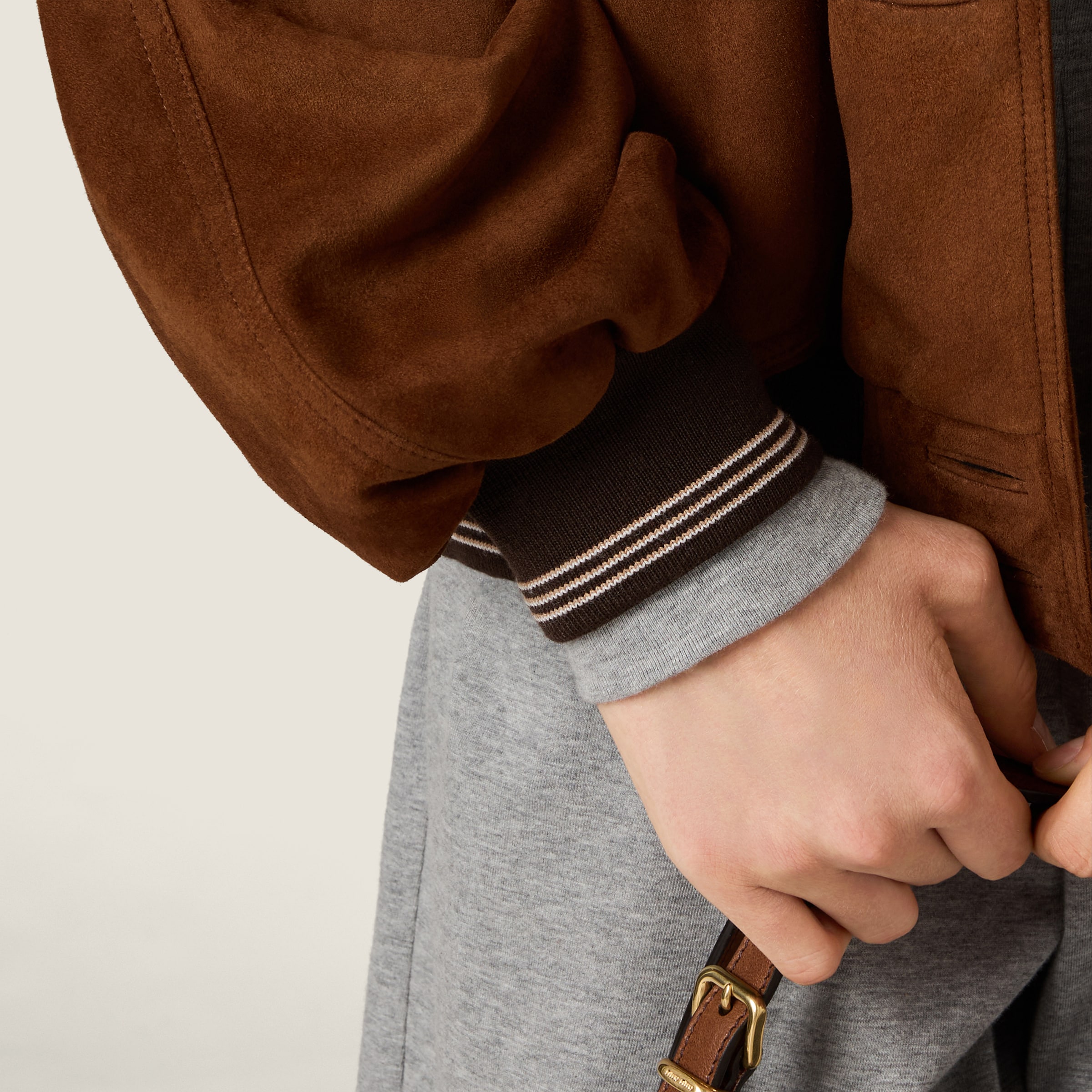 Suede blouson jacket - thumbnail 4