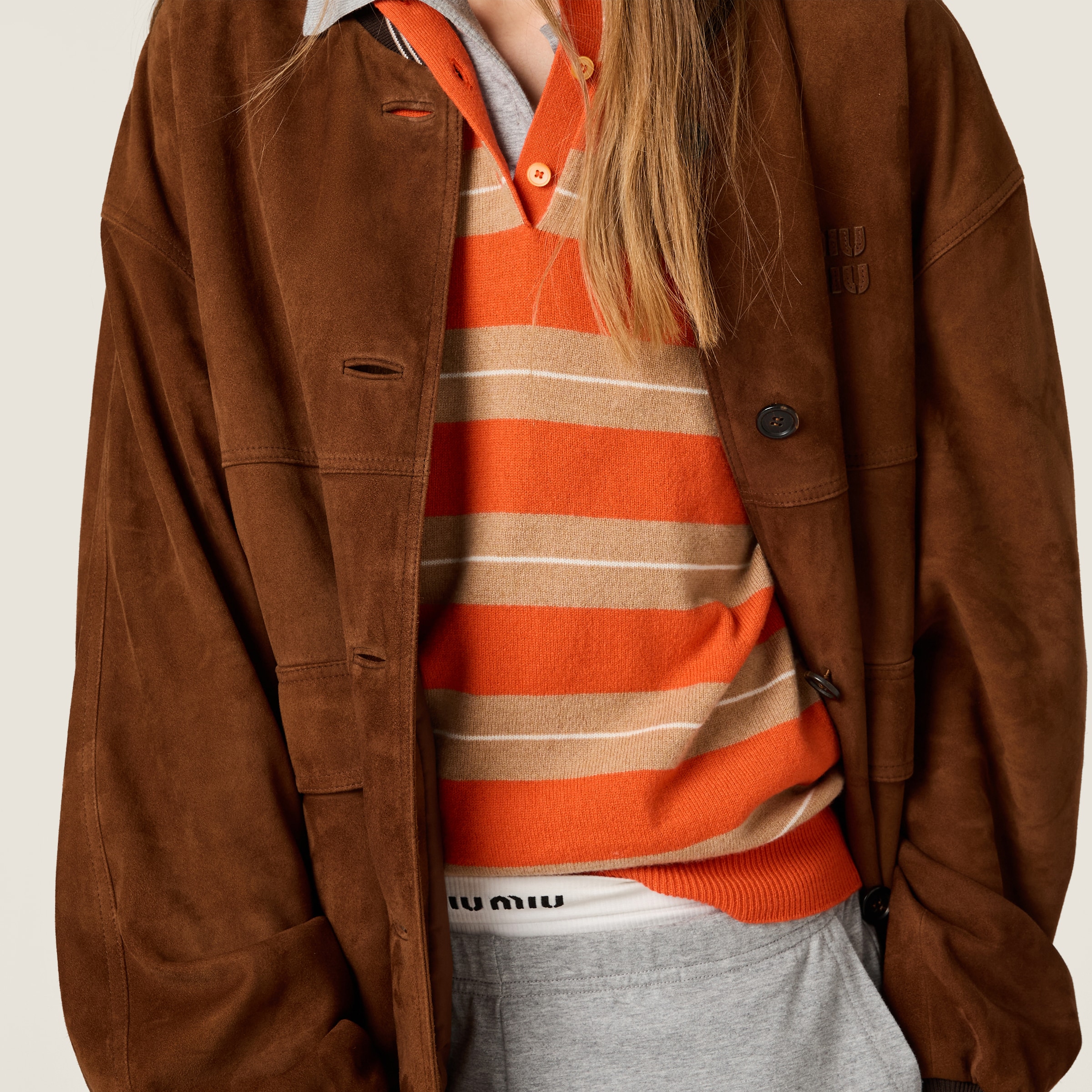 Suede blouson jacket - thumbnail 5