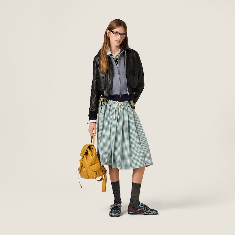 Nappa leather blouson jacket