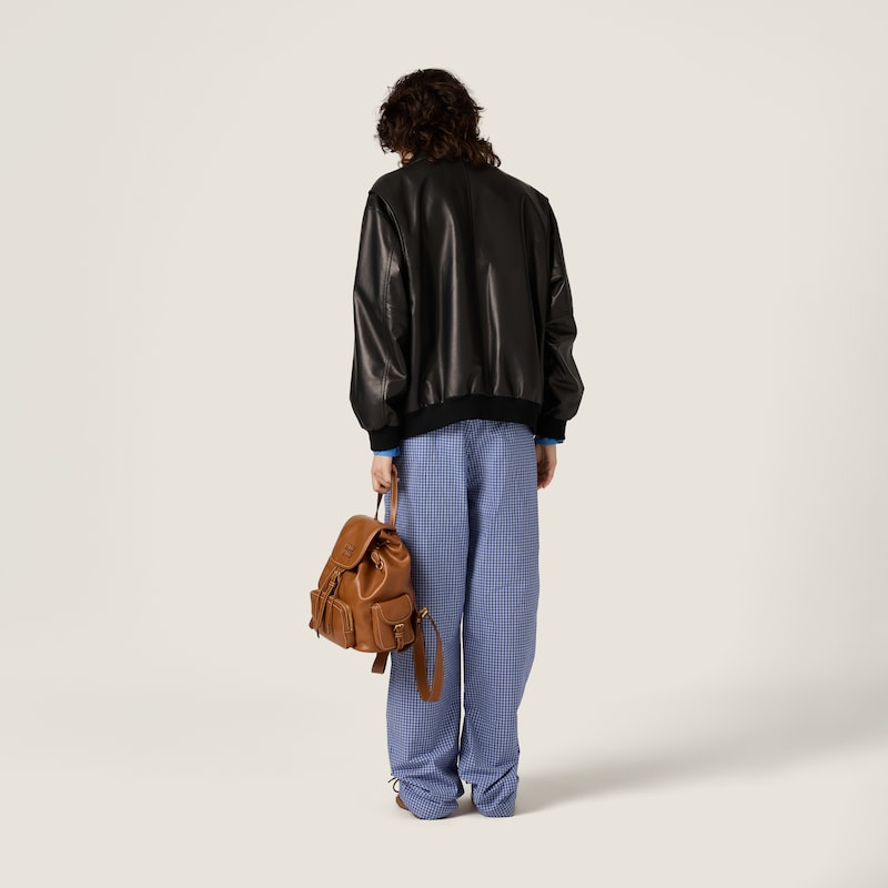 Nappa leather blouson jacket