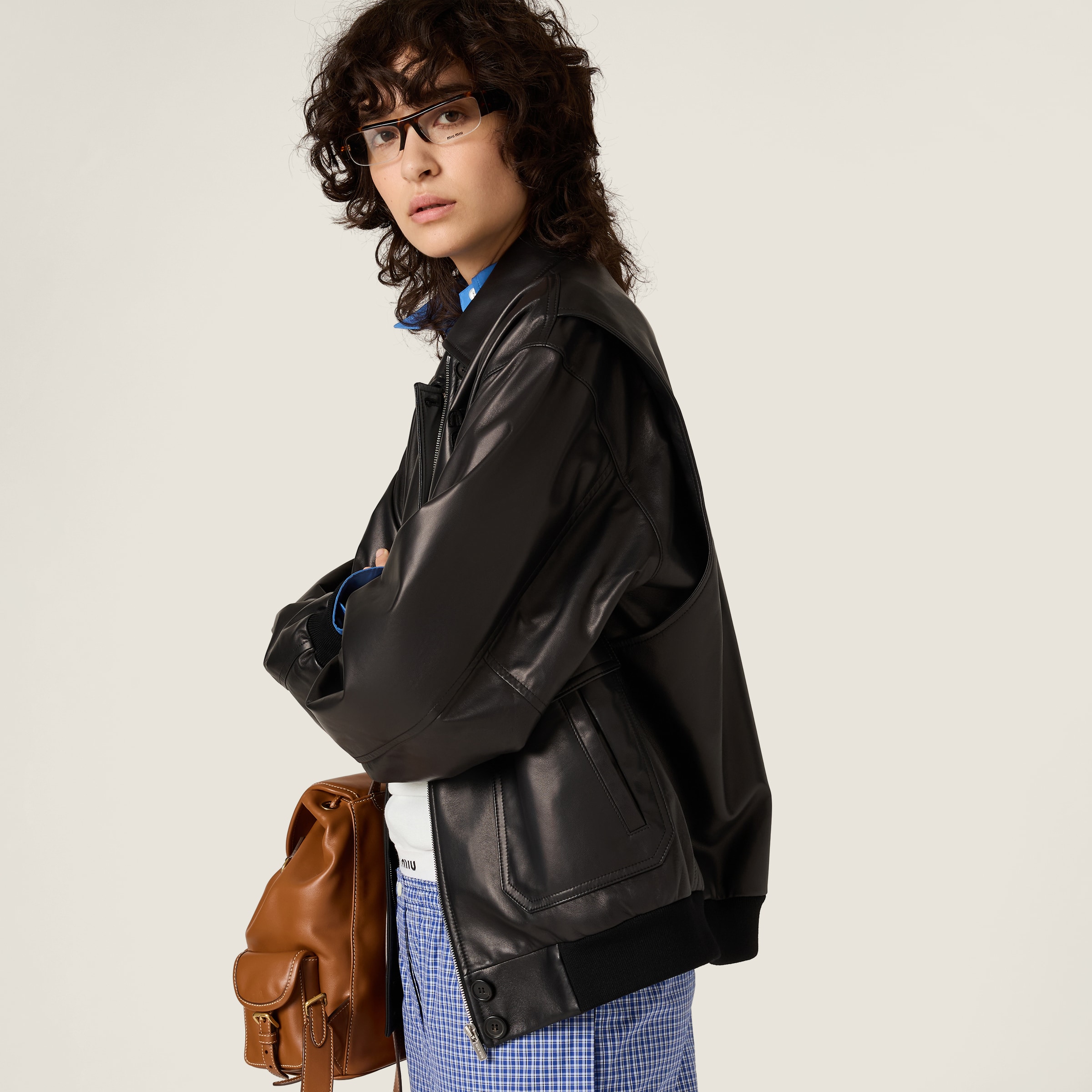 Miu Miuレザージャケット　38 保護袋付 org.jpg