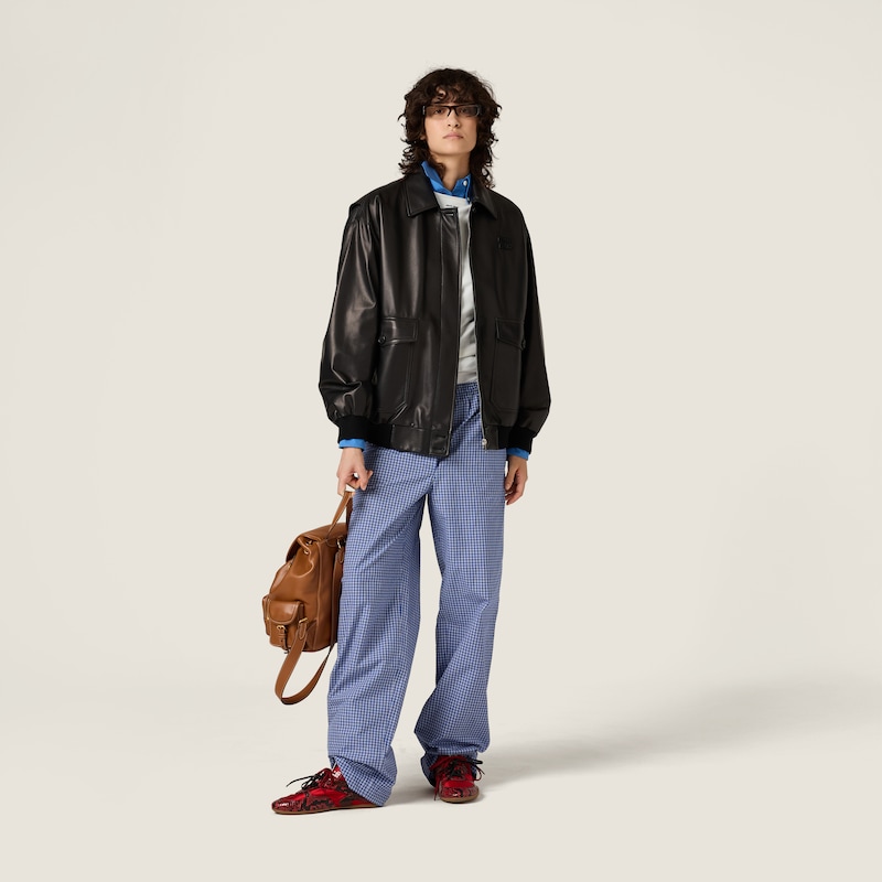 Nappa leather blouson jacket