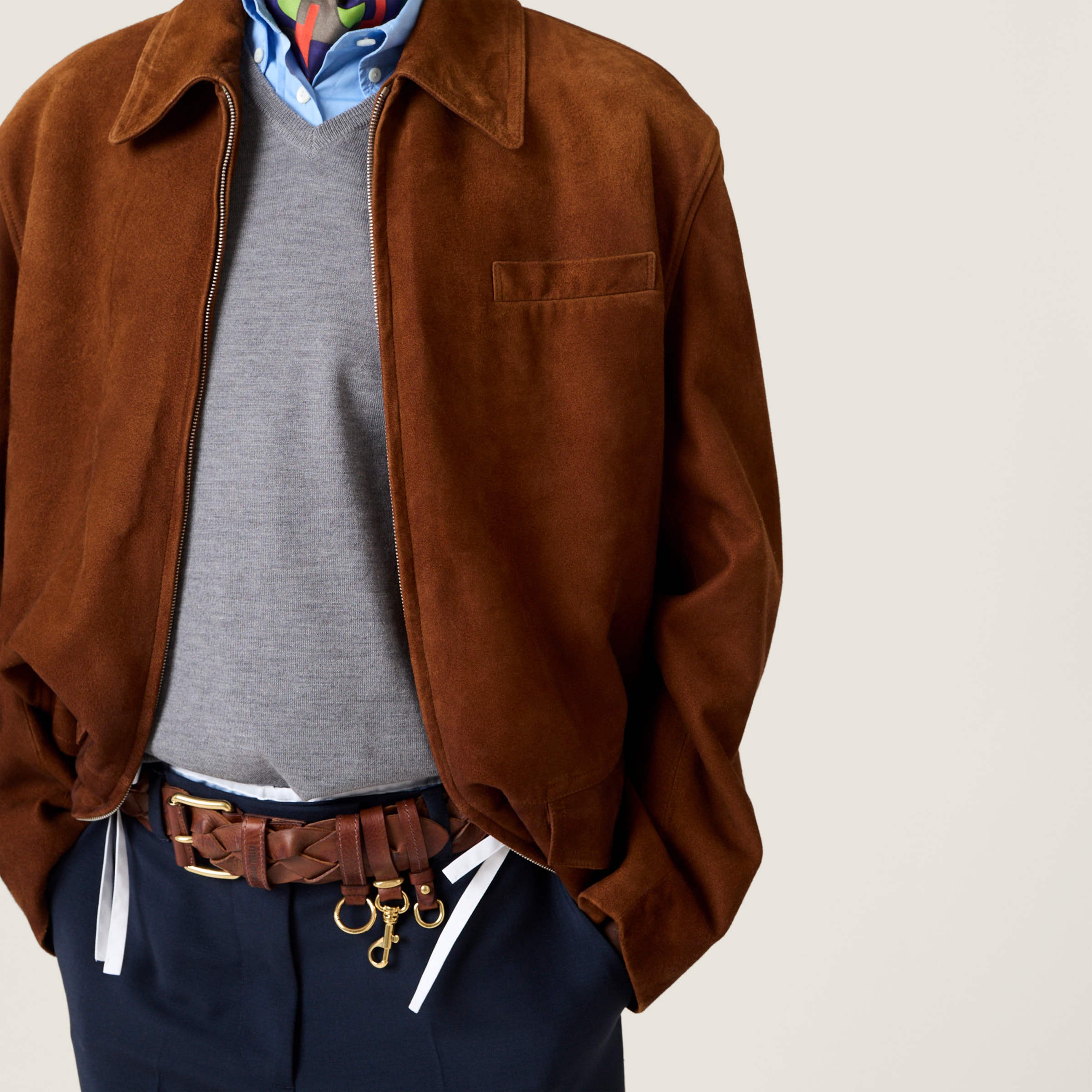 Waxed suede jacket - thumbnail 4