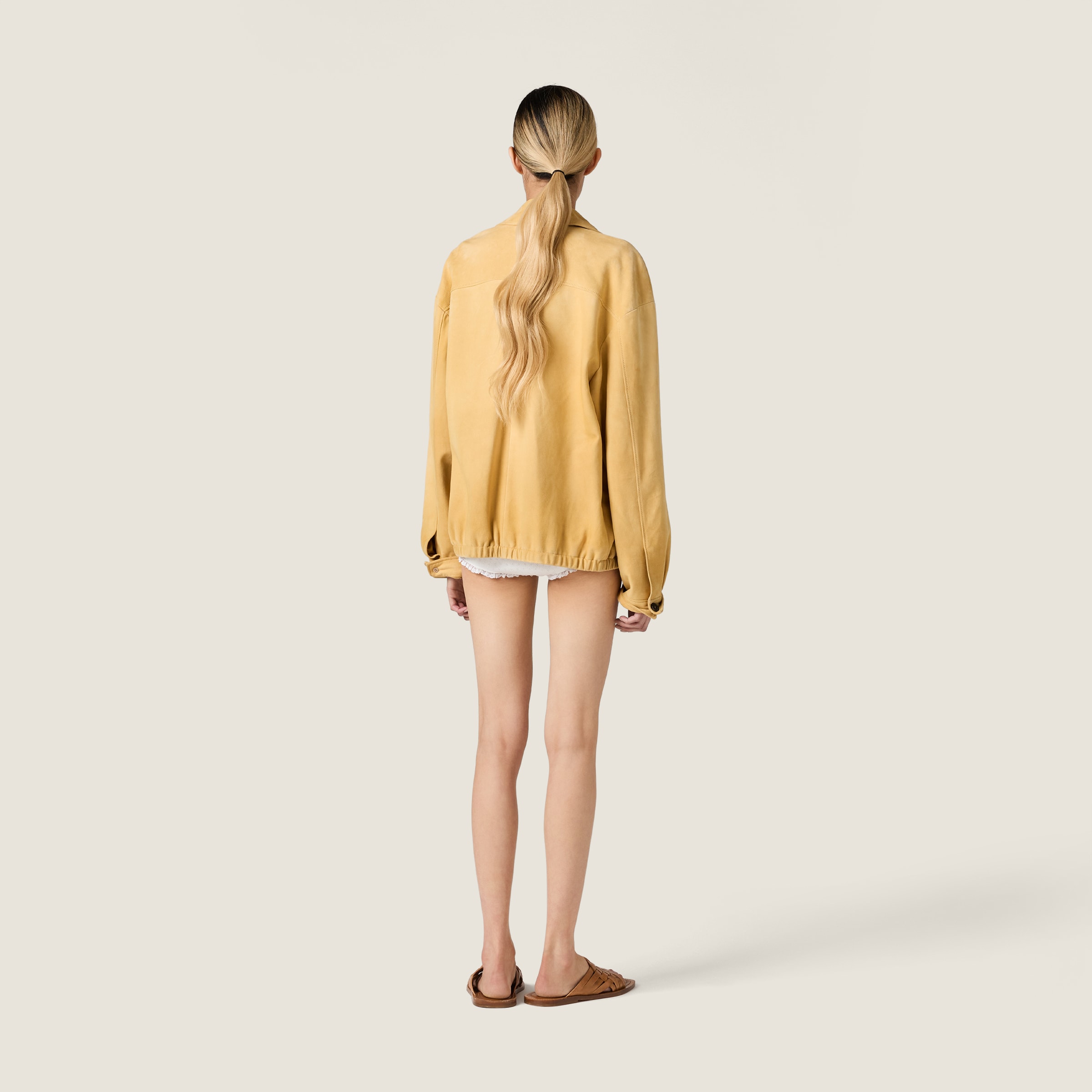 Waxed suede blouson jacket - thumbnail 3