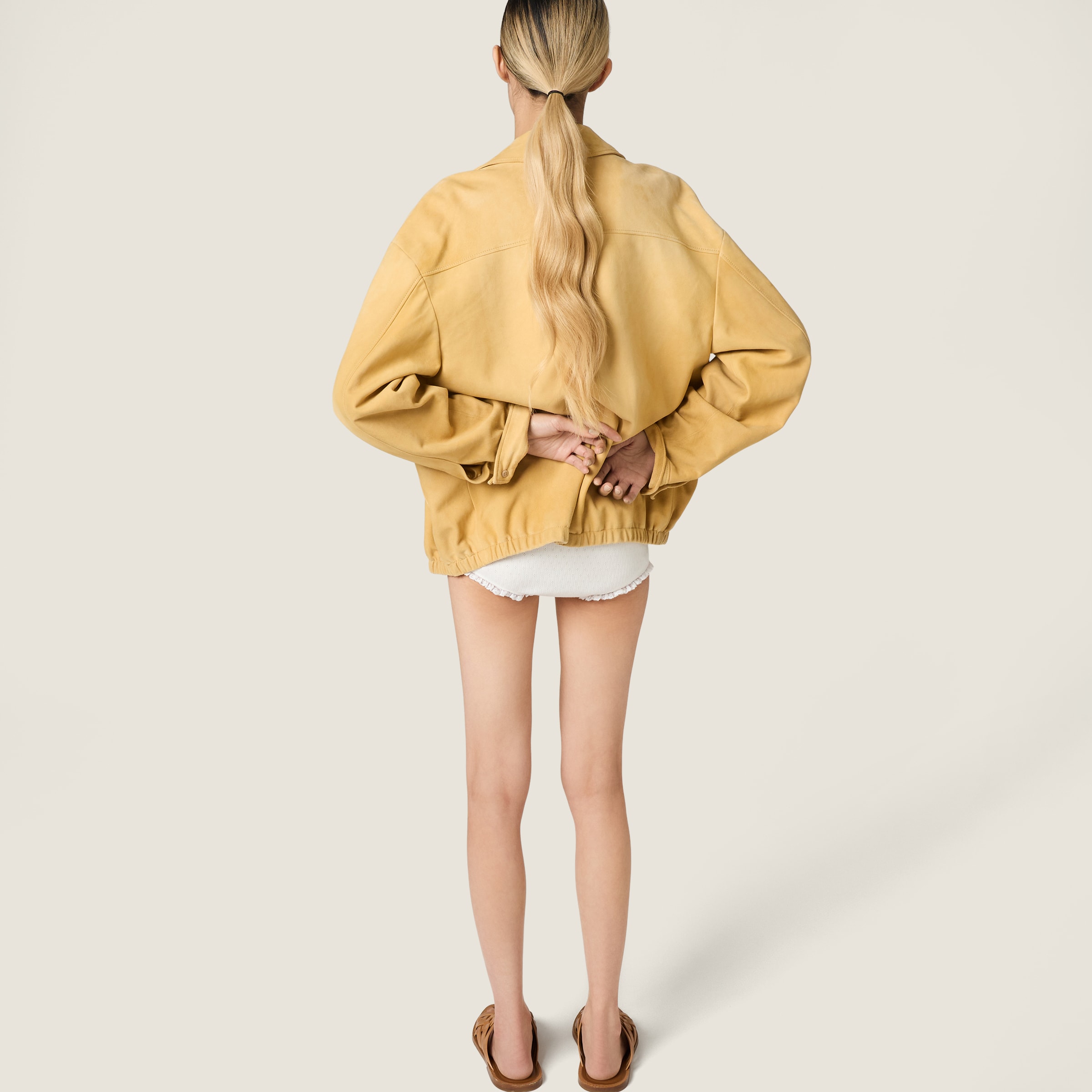 Waxed suede blouson jacket - thumbnail 6