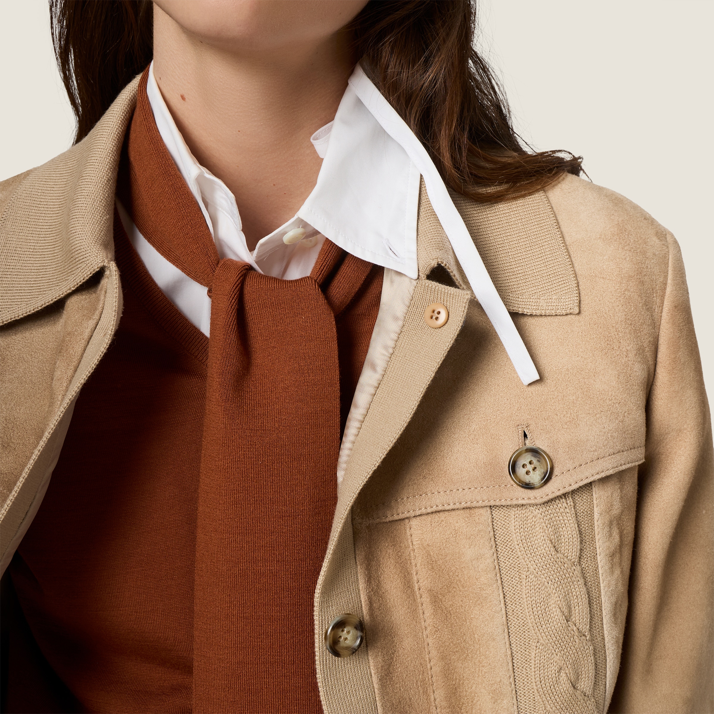 Waxed suede blouson jacket - thumbnail 4