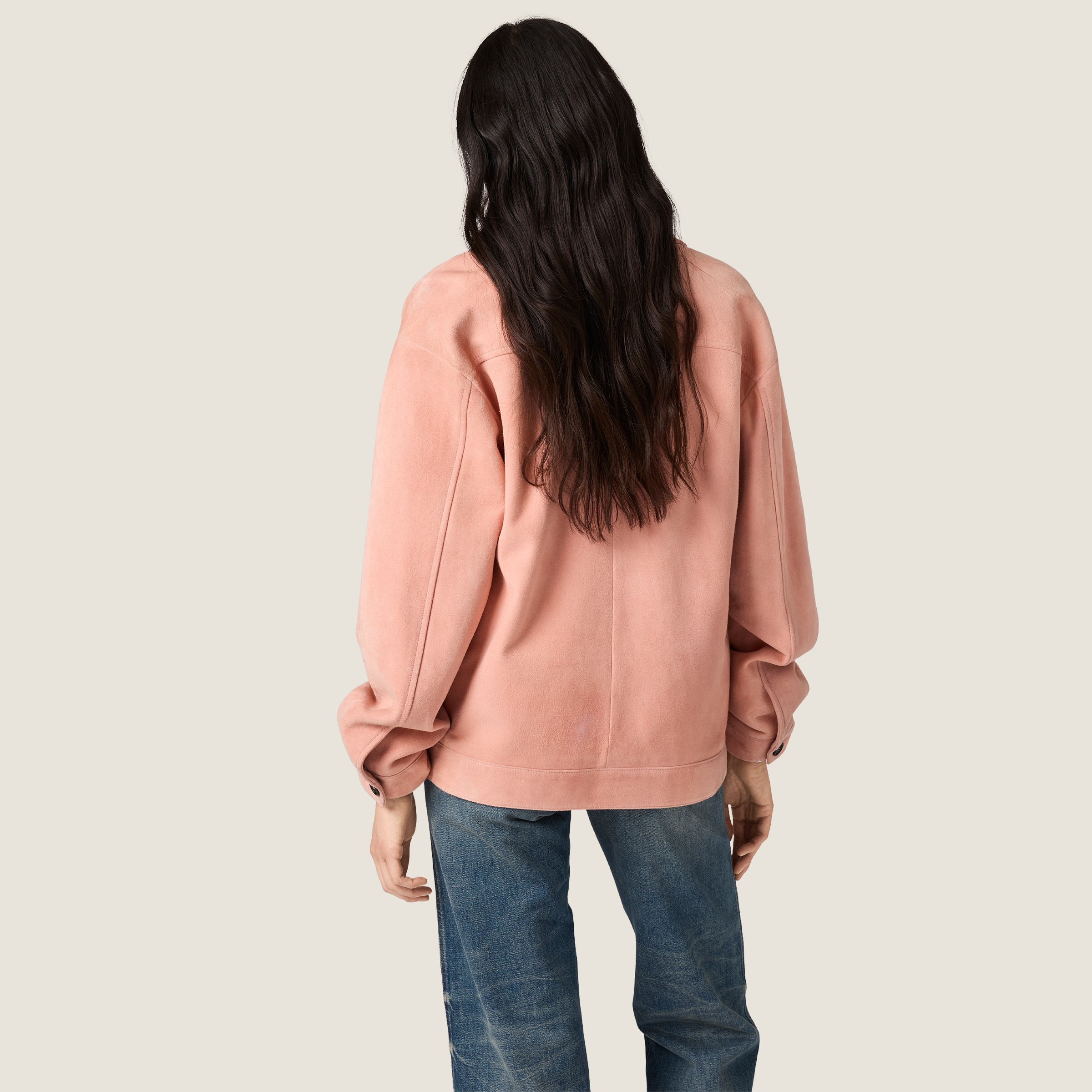 Waxed suede blouson jacket - thumbnail 3