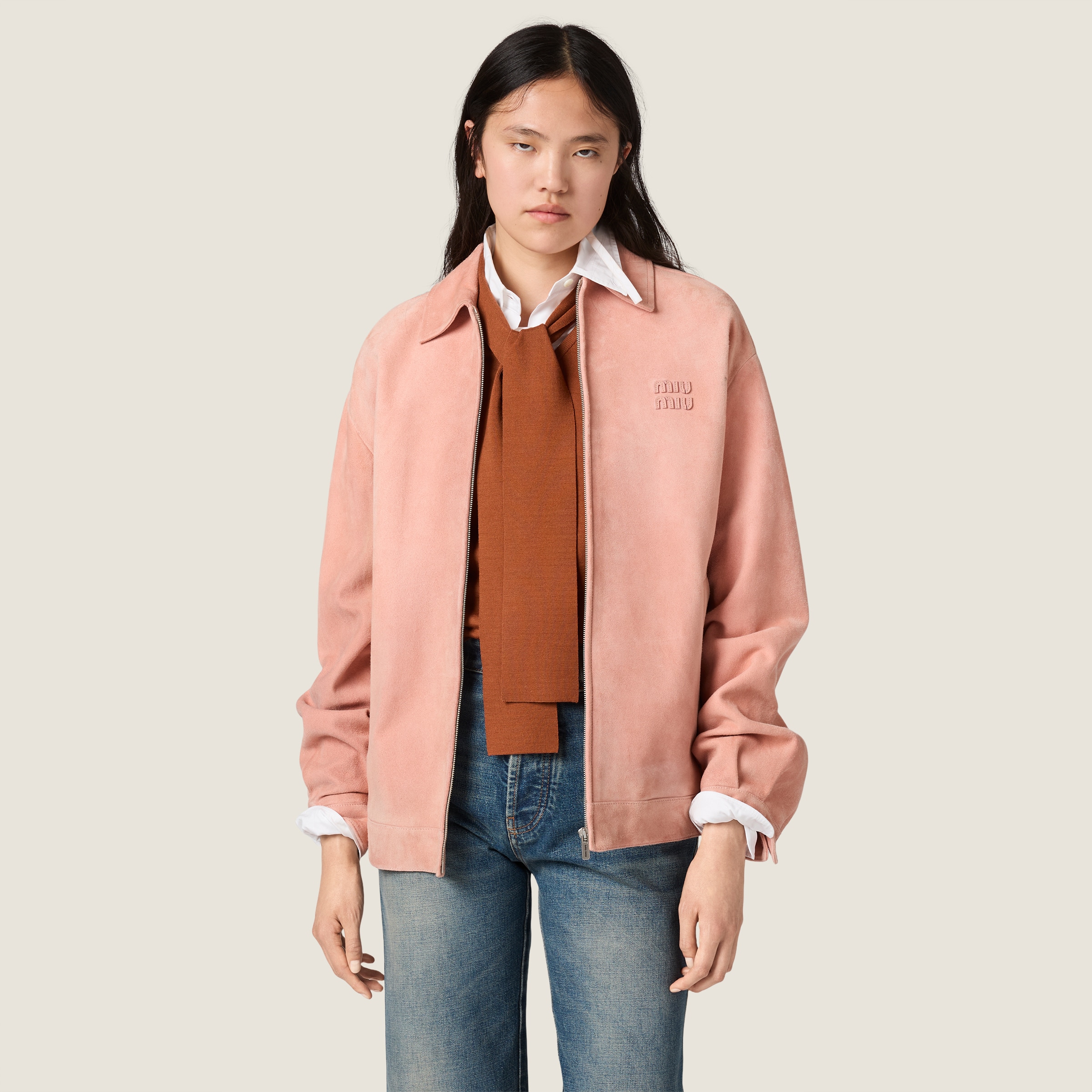 Waxed suede blouson jacket - thumbnail 2