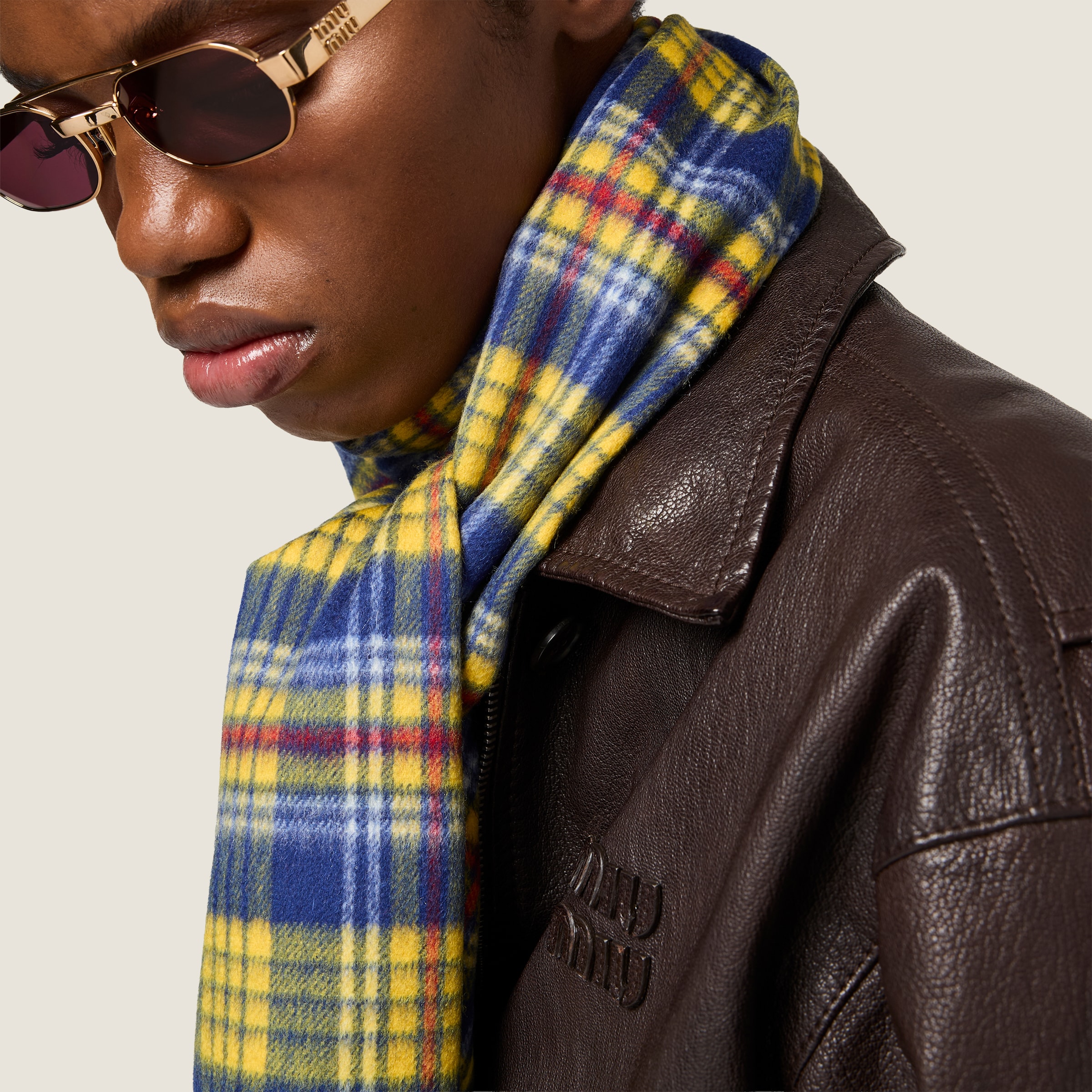 Leather blouson jacket - thumbnail 4