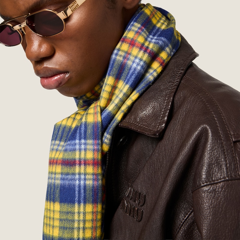 Leather blouson jacket