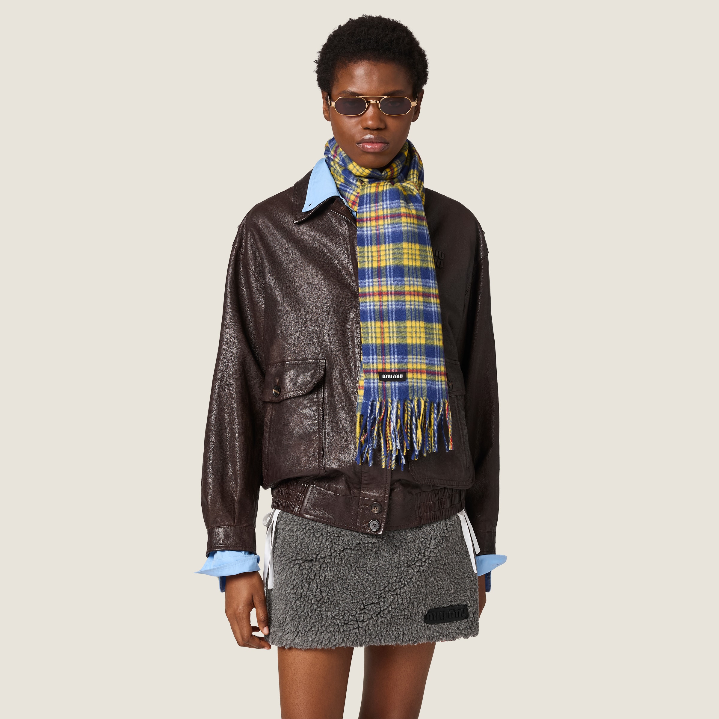 Leather blouson jacket - thumbnail 2