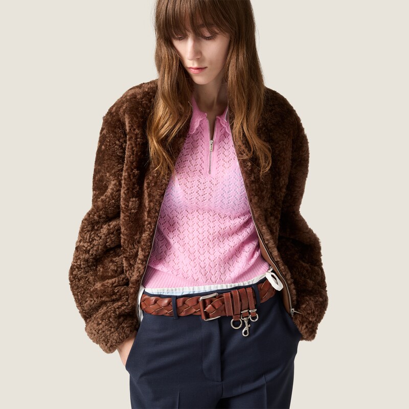 Shearling blouson jacket