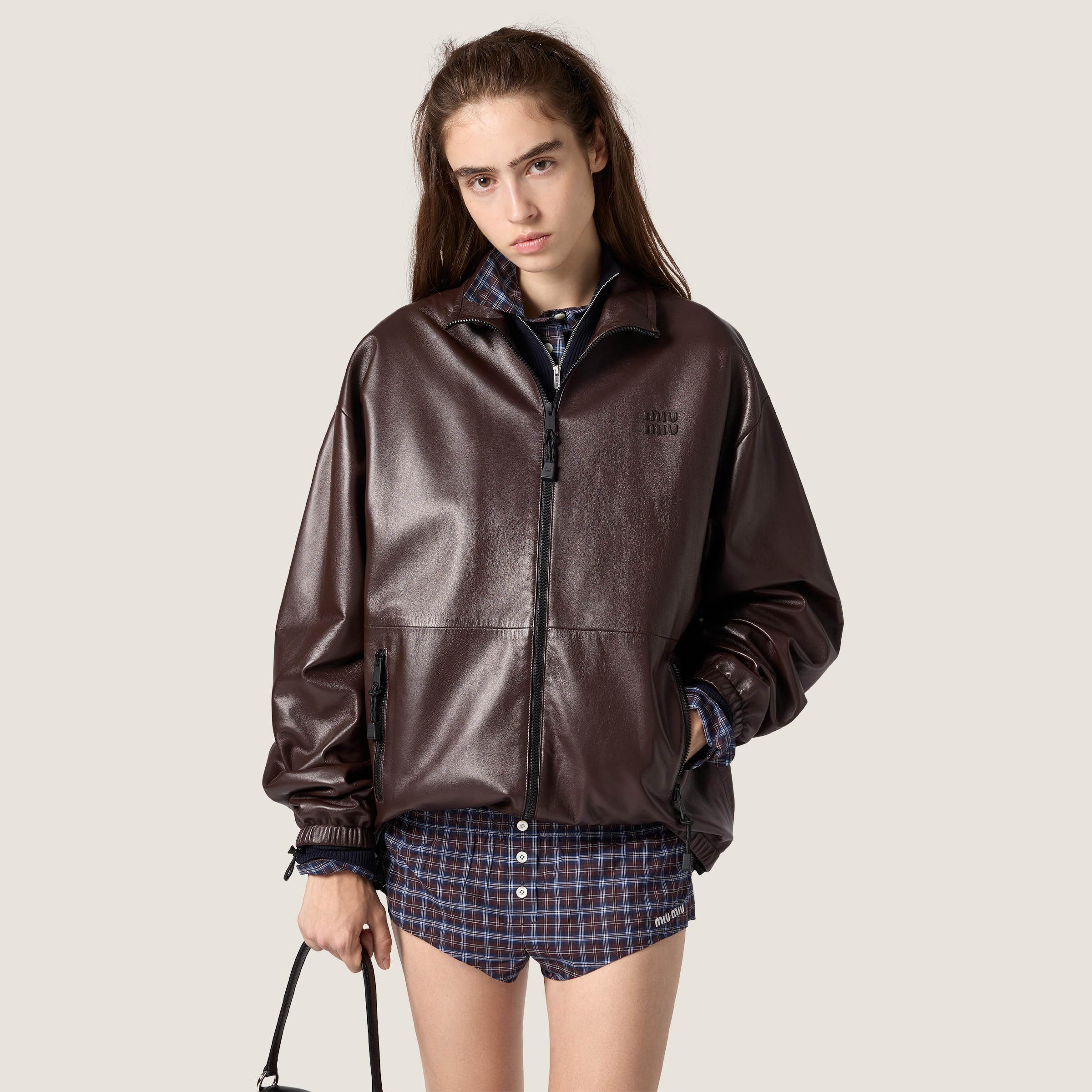 Nappa leather blouson jacket - thumbnail 4