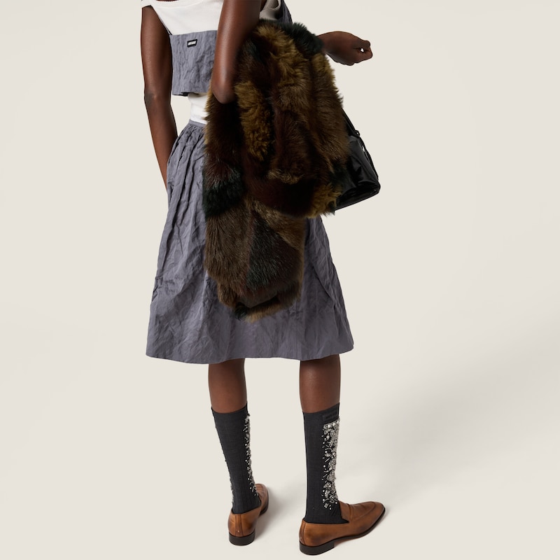 Shearling patchwork stole