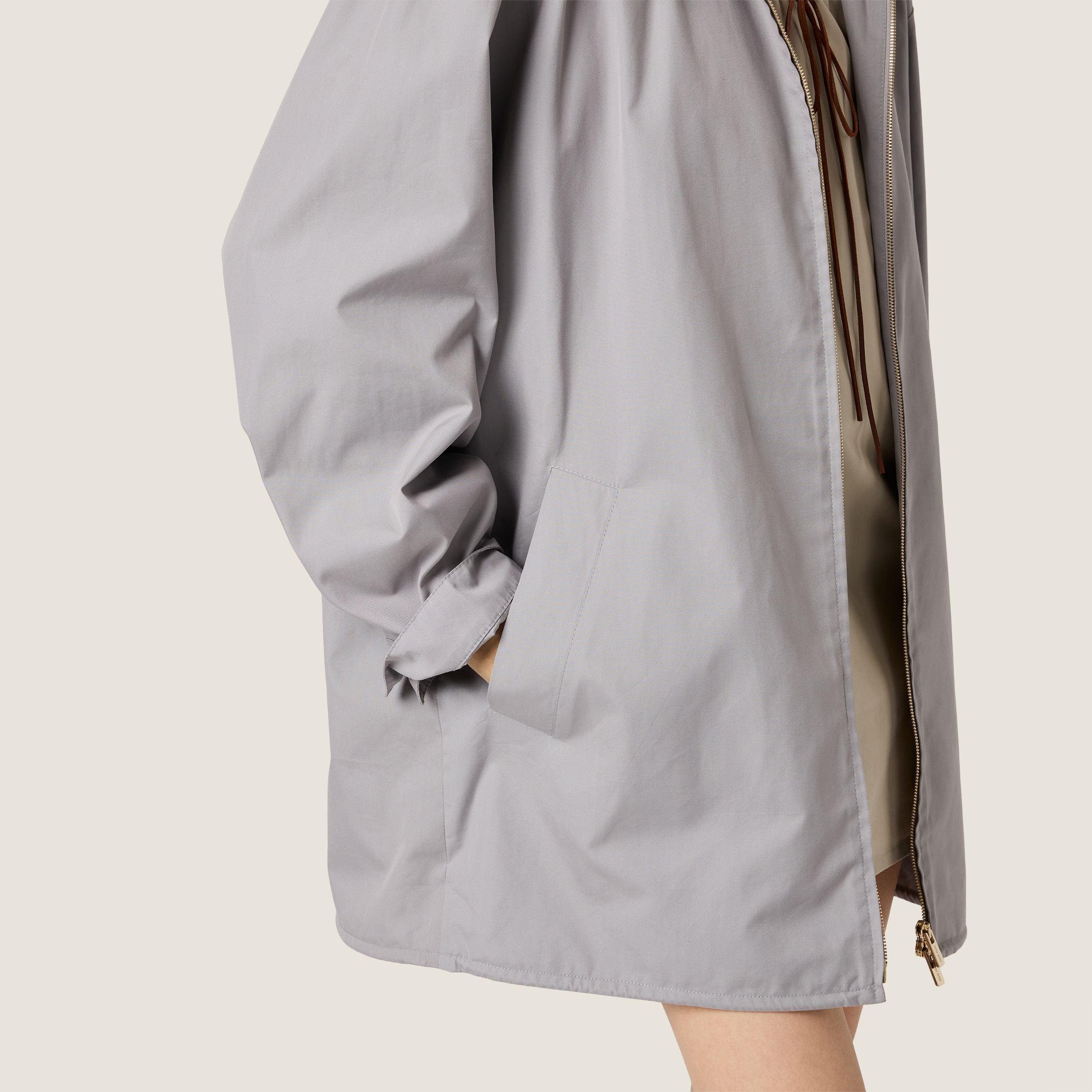 Single-breasted Panama cotton caban jacket - thumbnail 5