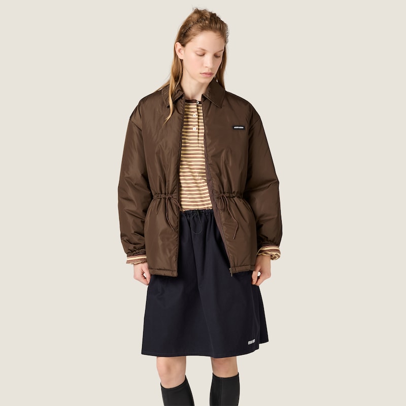 Padded technical fabric blouson jacket