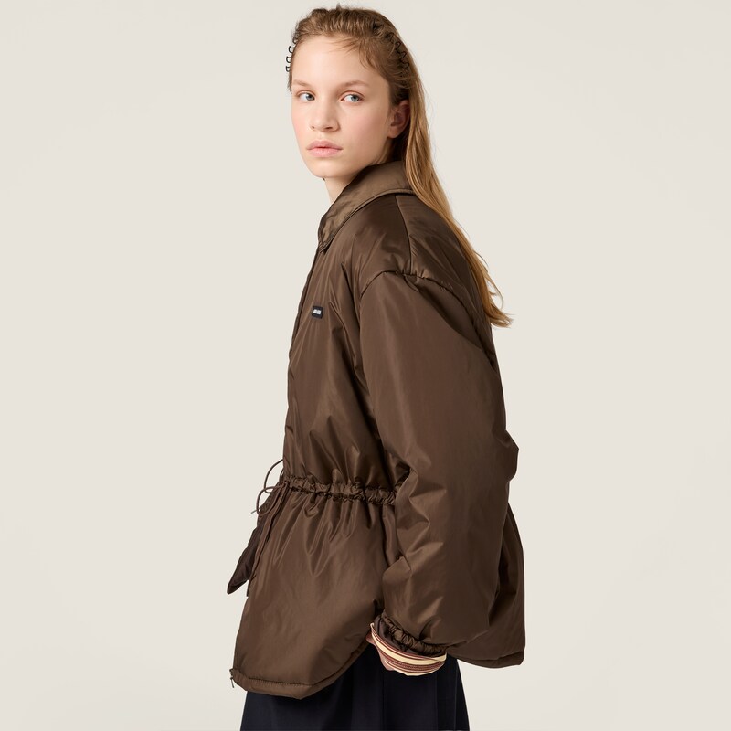 Padded technical fabric blouson jacket