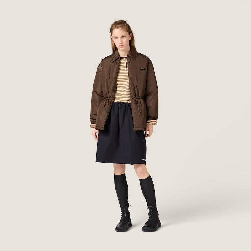 Padded technical fabric blouson jacket